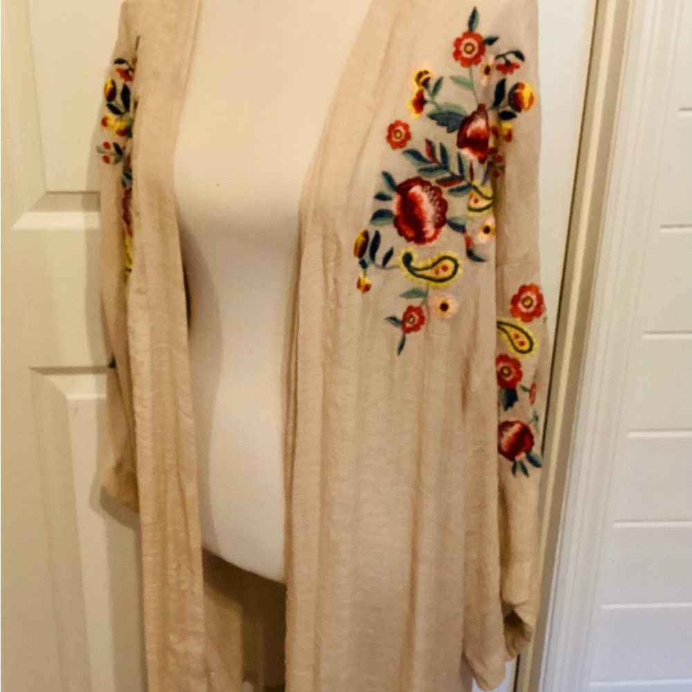 Umgee 1XL Women's Floral Embroided  Duster - Picture 2 of 7